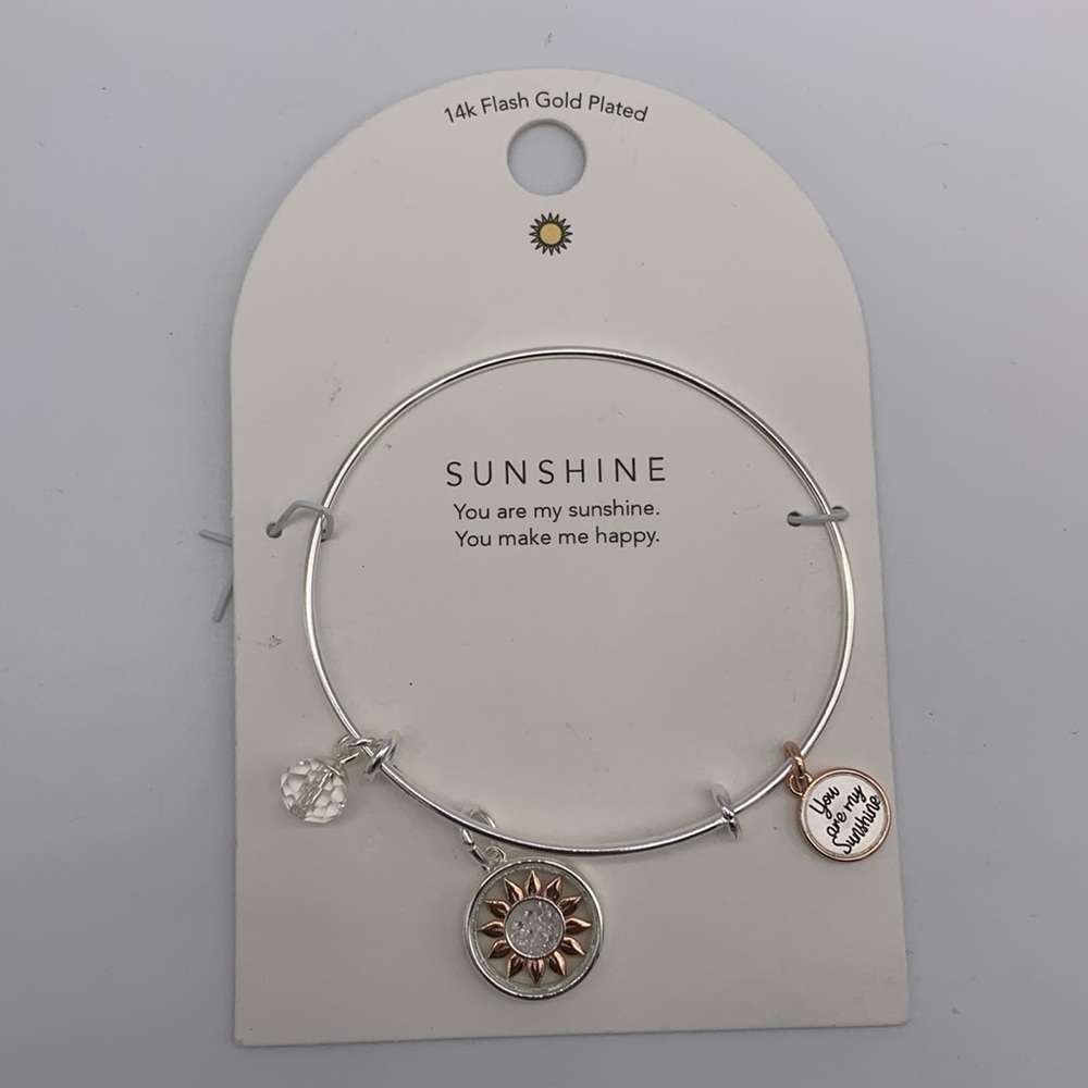 Sunshine You are my Sunshine Adjustable Bracelet 14k Flash Gold Plated